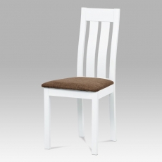 Jedálenská drevená stolička Bulky, biela/hnedá - 1