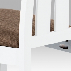 Jedálenská drevená stolička Bulky, biela/hnedá - 5