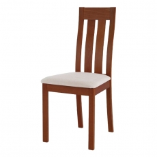 Jedálenská drevená stolička Bulky, čerešňa/béžová - 1