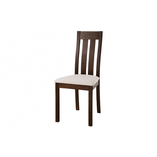 Jedálenská drevená stolička Bulky, orech/béžová - 1