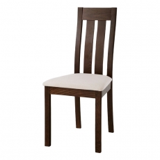 Jedálenská drevená stolička Bulky, orech/béžová - 1