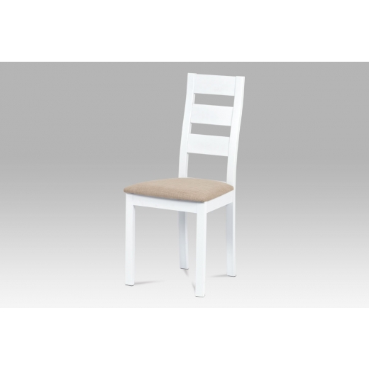 Jedálenská drevená stolička Horizont, biela/hnedá - 1