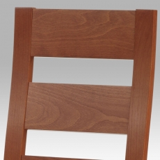 Jedálenská drevená stolička Horizont, čerešňa/béžová - 3