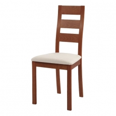 Jedálenská drevená stolička Horizont, čerešňa/béžová - 1