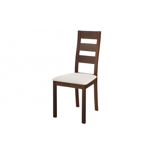 Jedálenská drevená stolička Horizont, orech/krémová - 1
