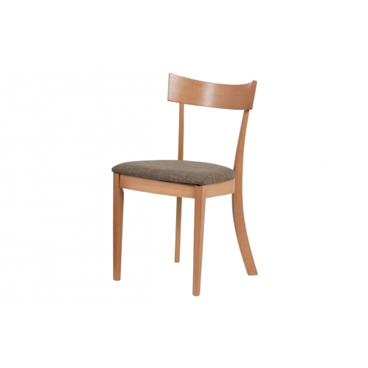 Jedálenská drevená stolička Wide, buk/hnedá - 1