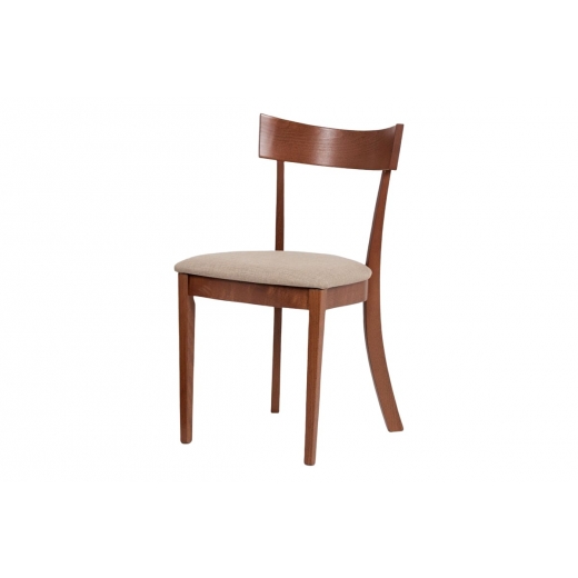 Jedálenská drevená stolička Wide, čerešňa/krémová - 1