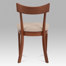 Jedálenská drevená stolička Wide, čerešňa/krémová - 5