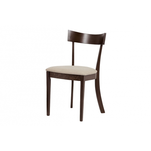 Jedálenská drevená stolička Wide, orech/krémová - 1
