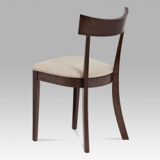 Jedálenská drevená stolička Wide, orech/krémová - 2