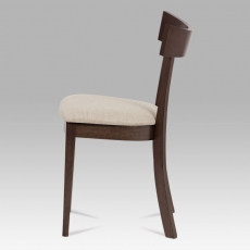 Jedálenská drevená stolička Wide, orech/krémová - 3