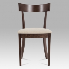 Jedálenská drevená stolička Wide, orech/krémová - 4