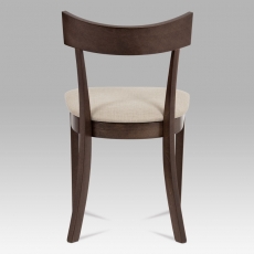 Jedálenská drevená stolička Wide, orech/krémová - 5
