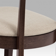 Jedálenská drevená stolička Wide, orech/krémová - 9