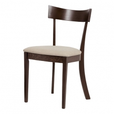 Jedálenská drevená stolička Wide, orech/krémová - 1