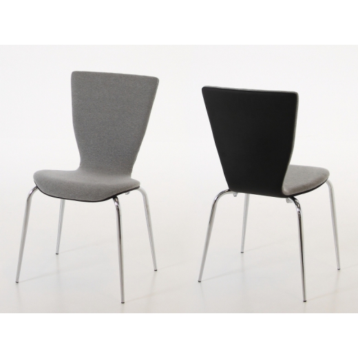 Konferenčná / jedálenská stolička Lydie, čierna/šedá (SET 4 ks) - 1