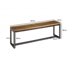 Jedálenská lavica Luba, 120 cm, masívne mango - 4