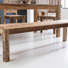 Jedálenská lavica Rustica, 160 cm, mangové drevo - 2