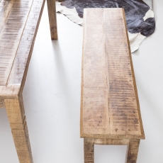 Jedálenská lavica Rustica, 160 cm, mangové drevo - 5