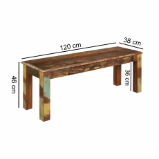 Jedálenská lavica z recyklovaného dreva Kalkutta, 120 cm, mango - 3