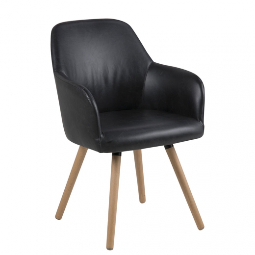 Konferenčná / jedálenská stolička Lane, vintage čierna - 1