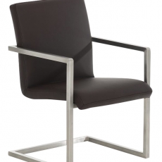 Konferenčná / jedálenská stolička s opierkami Valya (SET 2 ks) hnedá - 1