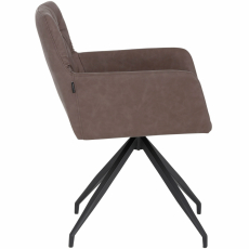 Jedálenská stolička Aashay (SADA 2 ks), syntetická koža, hnedá - 3