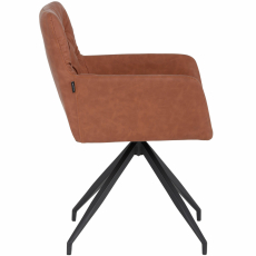 Jedálenská stolička Aashay (SADA 2 ks), syntetická koža, koňaková - 3