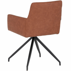 Jedálenská stolička Aashay (SADA 2 ks), syntetická koža, koňaková - 5