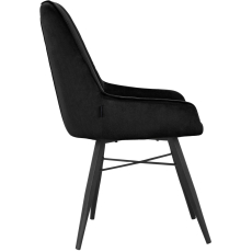Jedálenská stolička Akita (SET 2 ks), zamat, čierna - 3