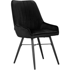 Jedálenská stolička Akita (SET 2 ks), zamat, čierna - 4