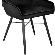 Jedálenská stolička Akita (SET 2 ks), zamat, čierna - 7