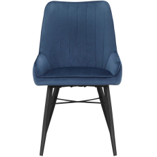 Jedálenská stolička Akita (SET 2 ks), zamat, modrá - 2