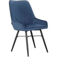 Jedálenská stolička Akita (SET 2 ks), zamat, modrá - 4