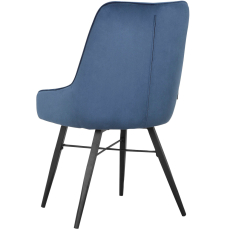 Jedálenská stolička Akita (SET 2 ks), zamat, modrá - 6