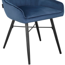 Jedálenská stolička Akita (SET 2 ks), zamat, modrá - 7