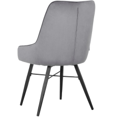 Jedálenská stolička Akita (SET 2 ks), zamat, šedá - 6