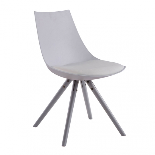 Jedálenská stolička Alba koža, sivé nohy - 1