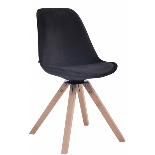 Jedálenská stolička Aldara, čierna / prírodné drevo - 1