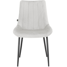 Jedálenská stolička Alzira (SET 2 ks), zamat, svetlo šedá - 2
