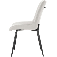 Jedálenská stolička Alzira (SET 2 ks), zamat, svetlo šedá - 3