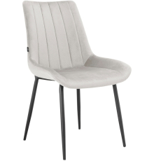 Jedálenská stolička Alzira (SET 2 ks), zamat, svetlo šedá - 4