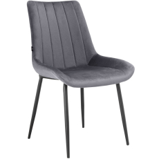Jedálenská stolička Alzira (SET 2 ks), zamat, tmavo šedá - 4