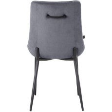 Jedálenská stolička Alzira (SET 2 ks), zamat, tmavo šedá - 5