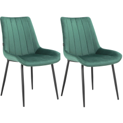 Jedálenská stolička Alzira (SET 2 ks), zamat, zelená
