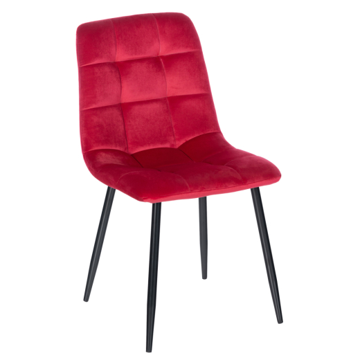 Jedálenská stolička Antibes, zamat, červená - 1