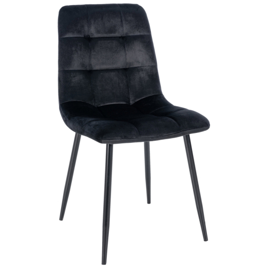 Jedálenská stolička Antibes, zamat, čierna - 1