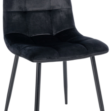 Jedálenská stolička Antibes, zamat, čierna - 1