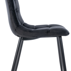 Jedálenská stolička Antibes, zamat, čierna - 3