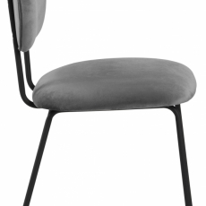 Jedálenská stolička Ariana (SET 2ks), zamat, šedá - 3